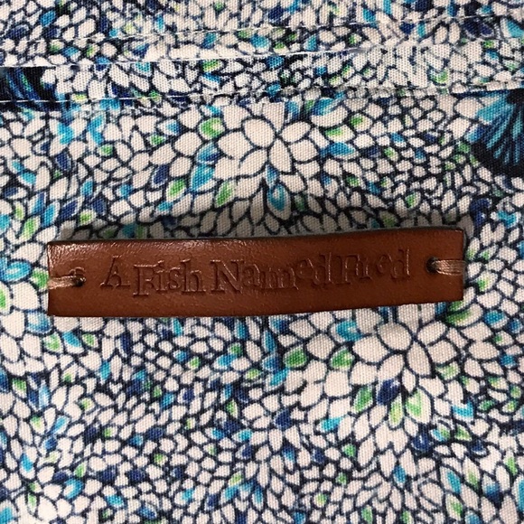 A Fish Named Fred Shirt Short Sleeve Button Up Butterfly Floral Cotton Men's XXL - Picture 11 of 13